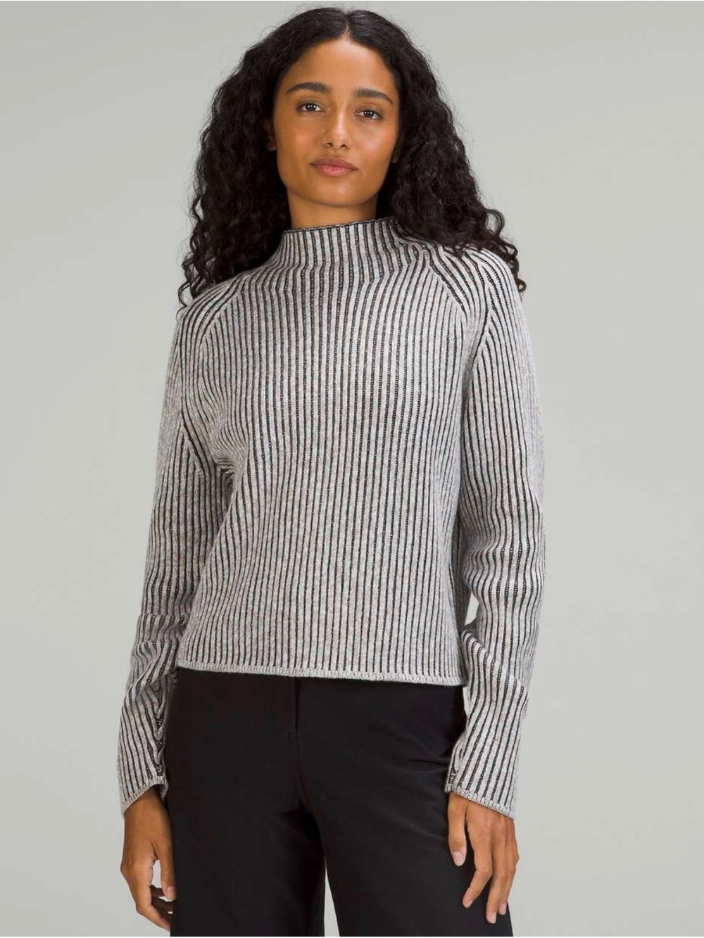 lululemon athletica Cotton-Cashmere Blend Mock Neck Sweater